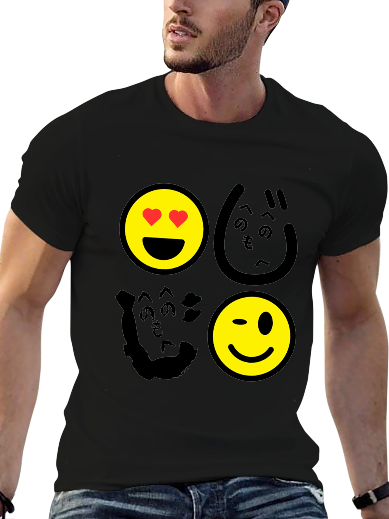 Emoji Graphic Print Mens T-Shirt