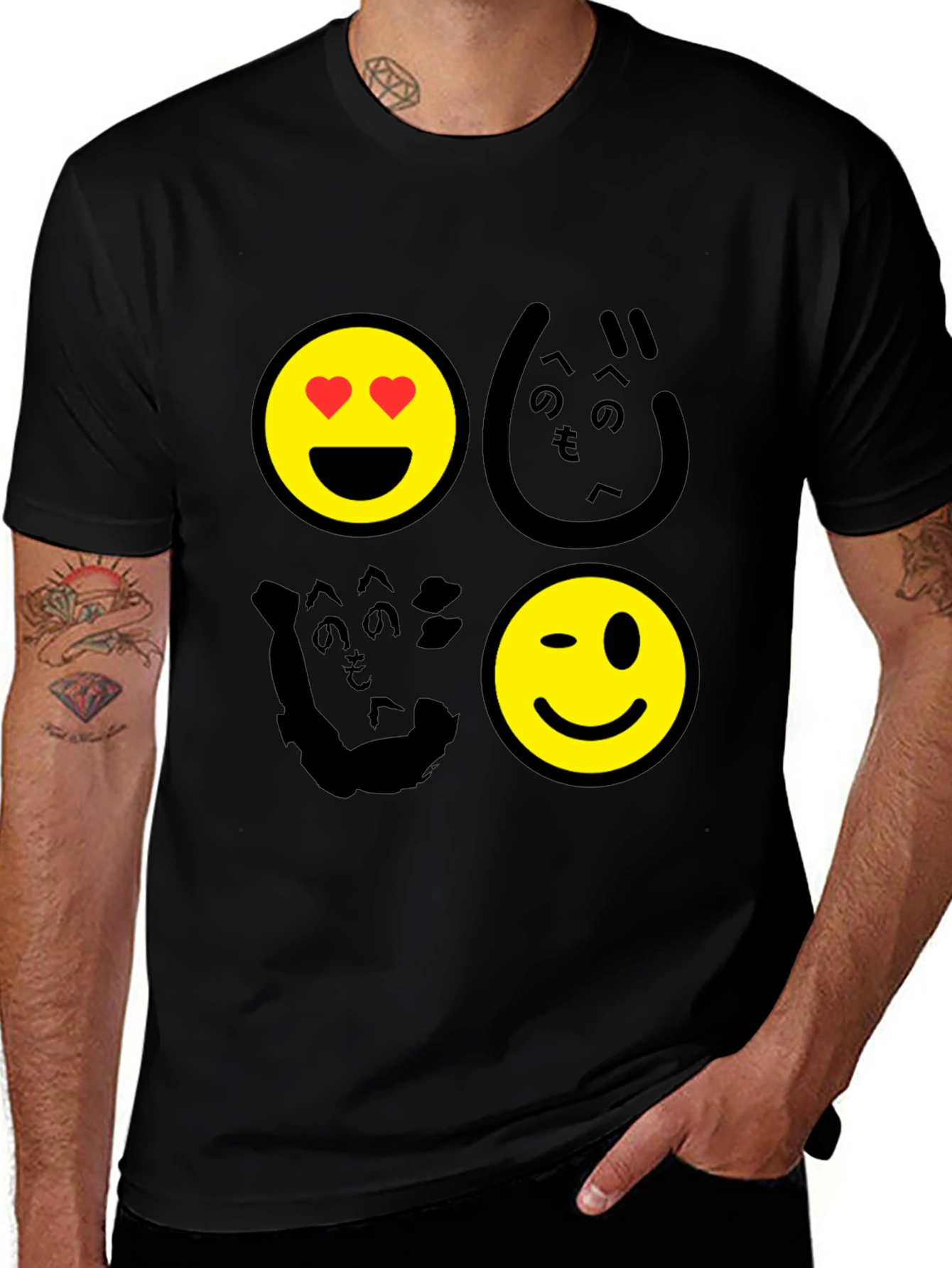Emoji Graphic Print Mens T-Shirt