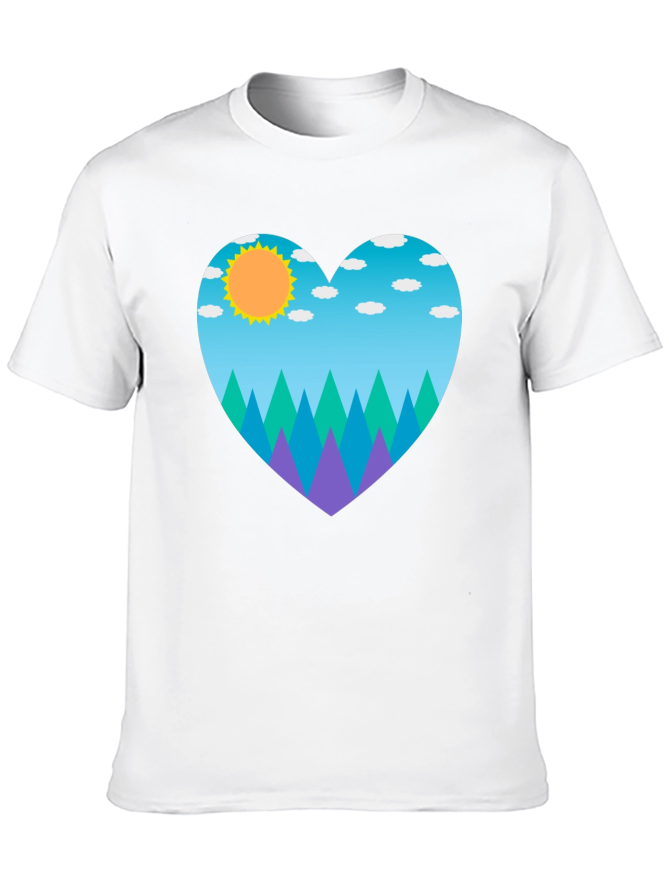 Nature Heart T-Shirt - Black Cotton Tee