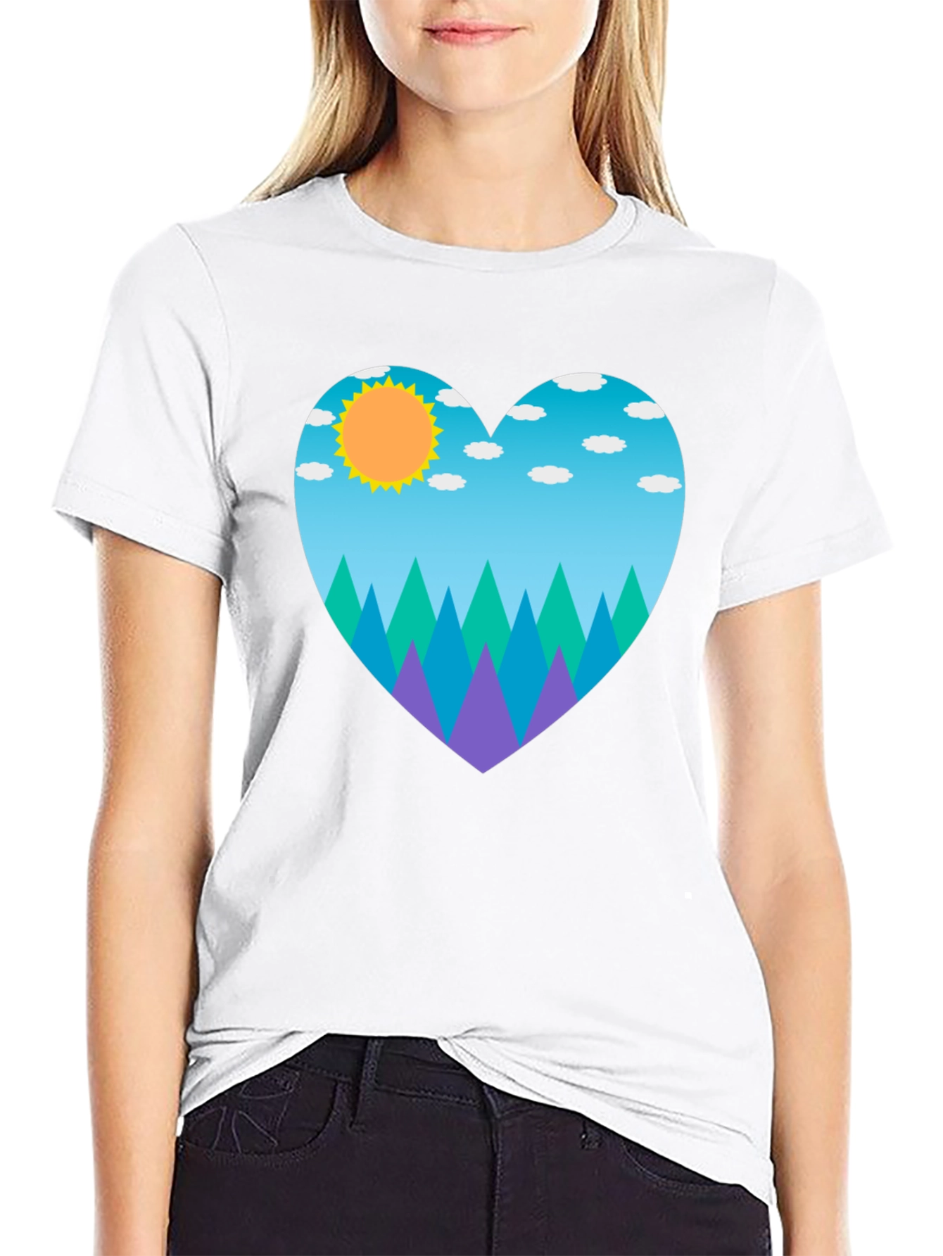 Nature Heart T-Shirt - Black Cotton Tee