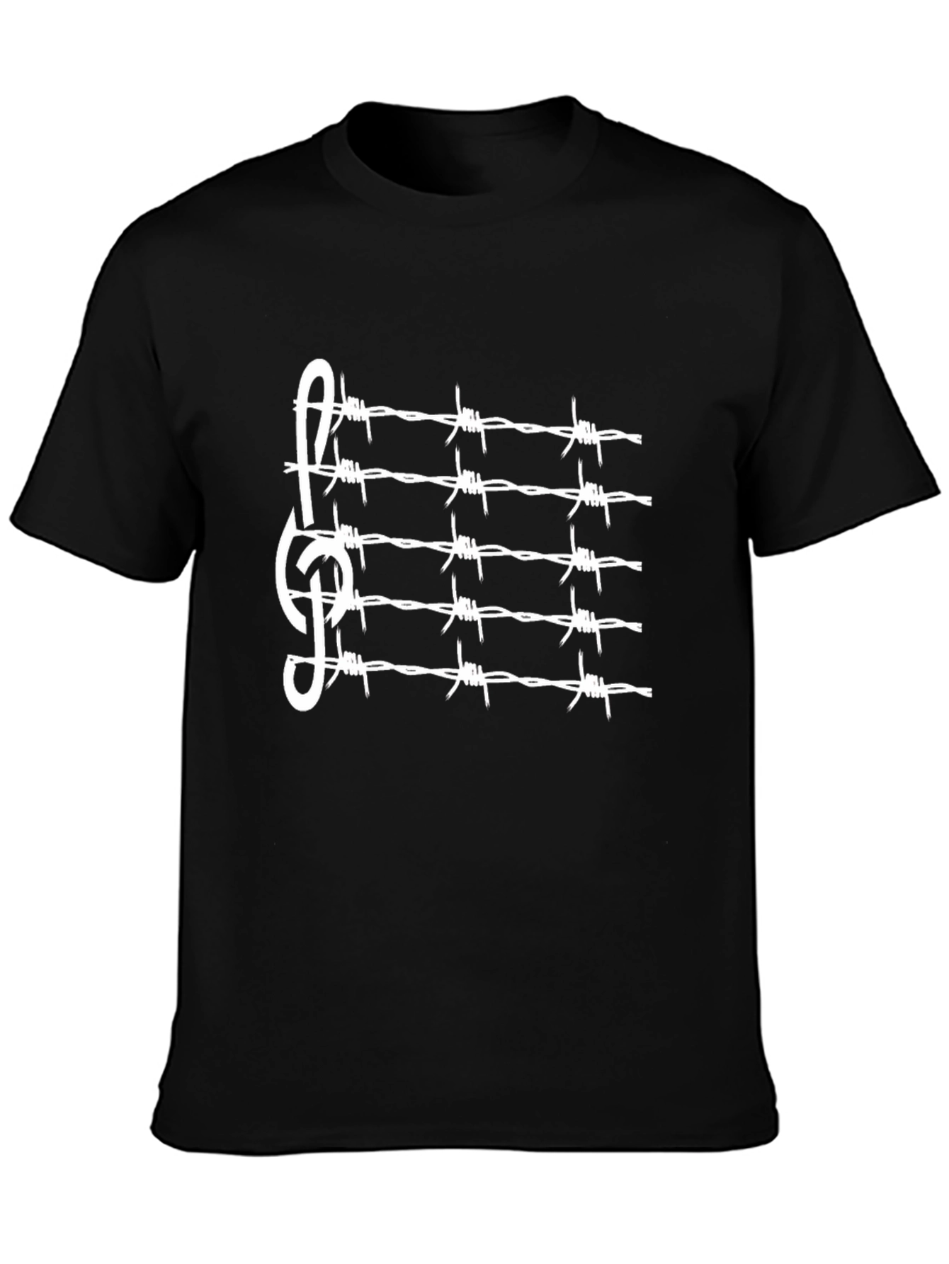 Barbed Wire Music Clef Graphic Tee