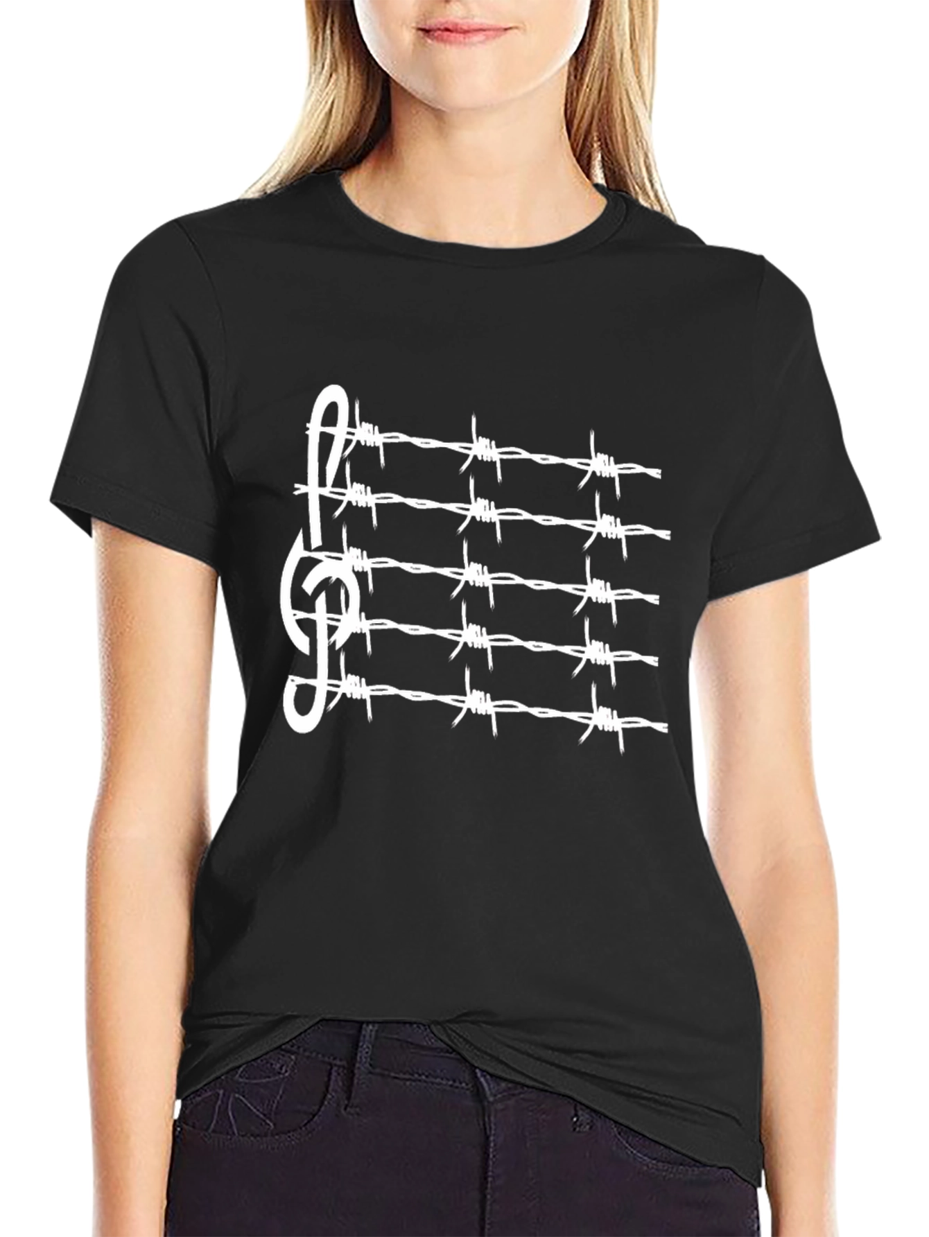 Barbed Wire Music Clef Graphic Tee