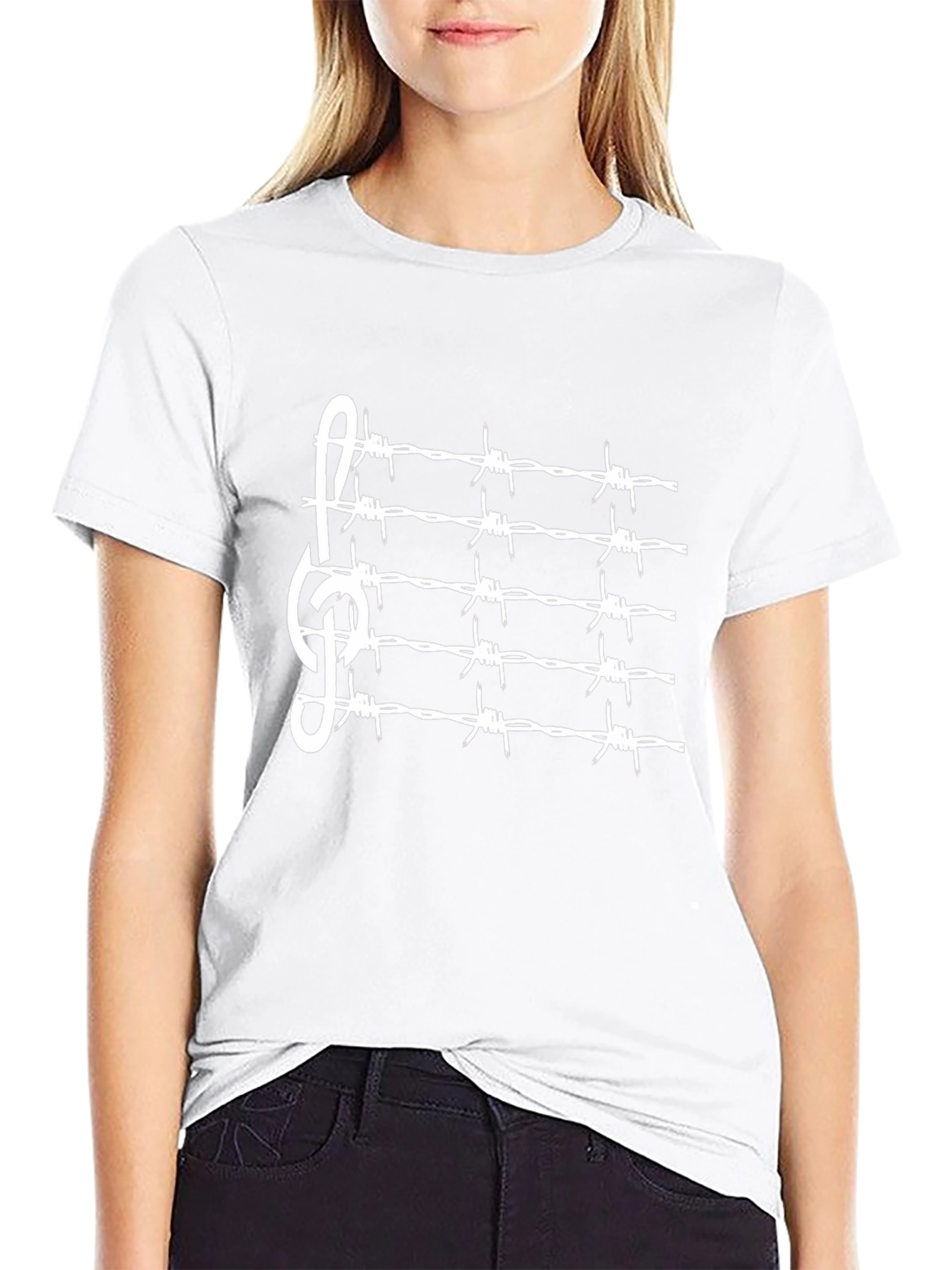 Barbed Wire Music Clef Graphic Tee
