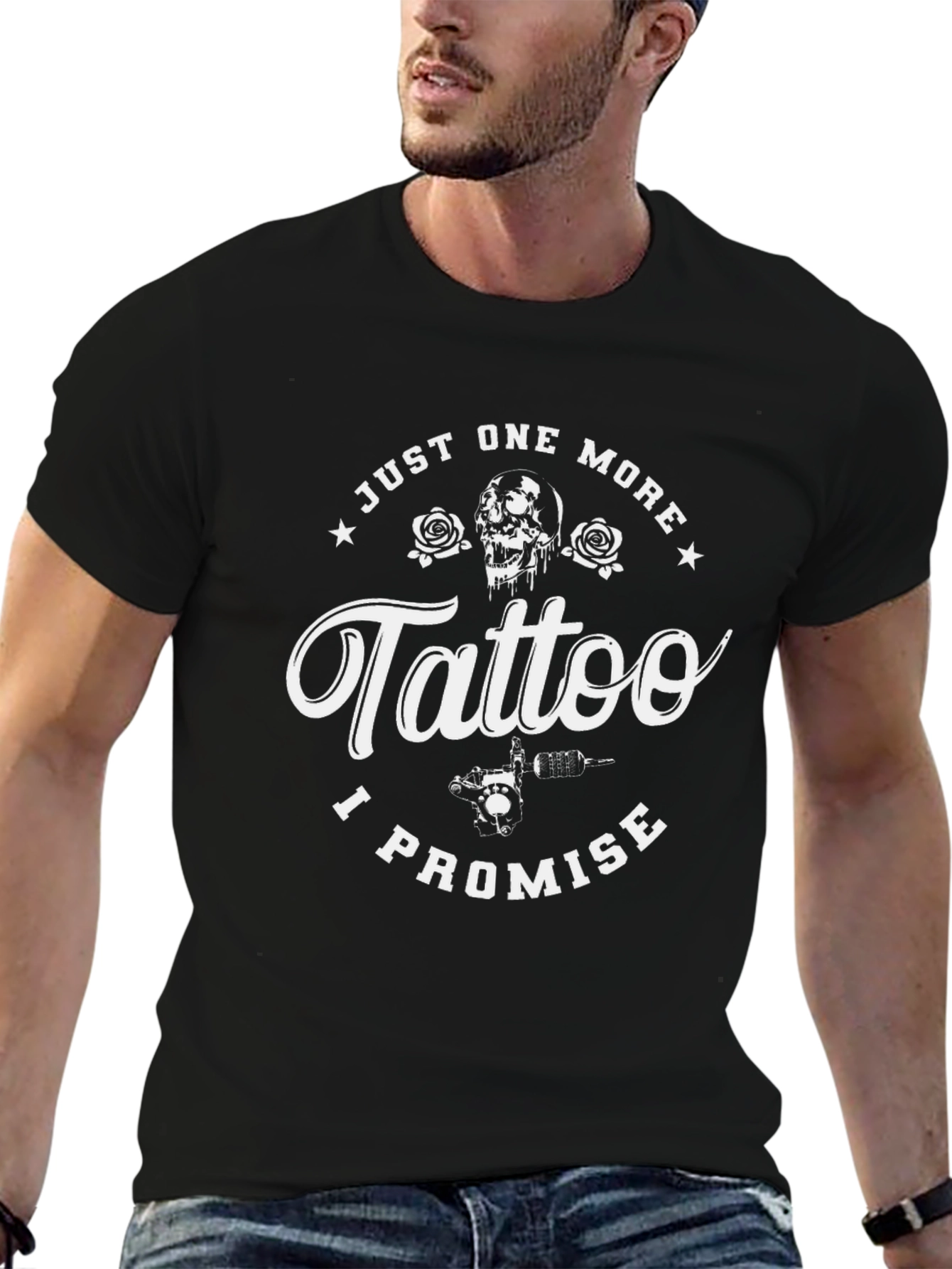 Just One More Tattoo Black Graphic Tee