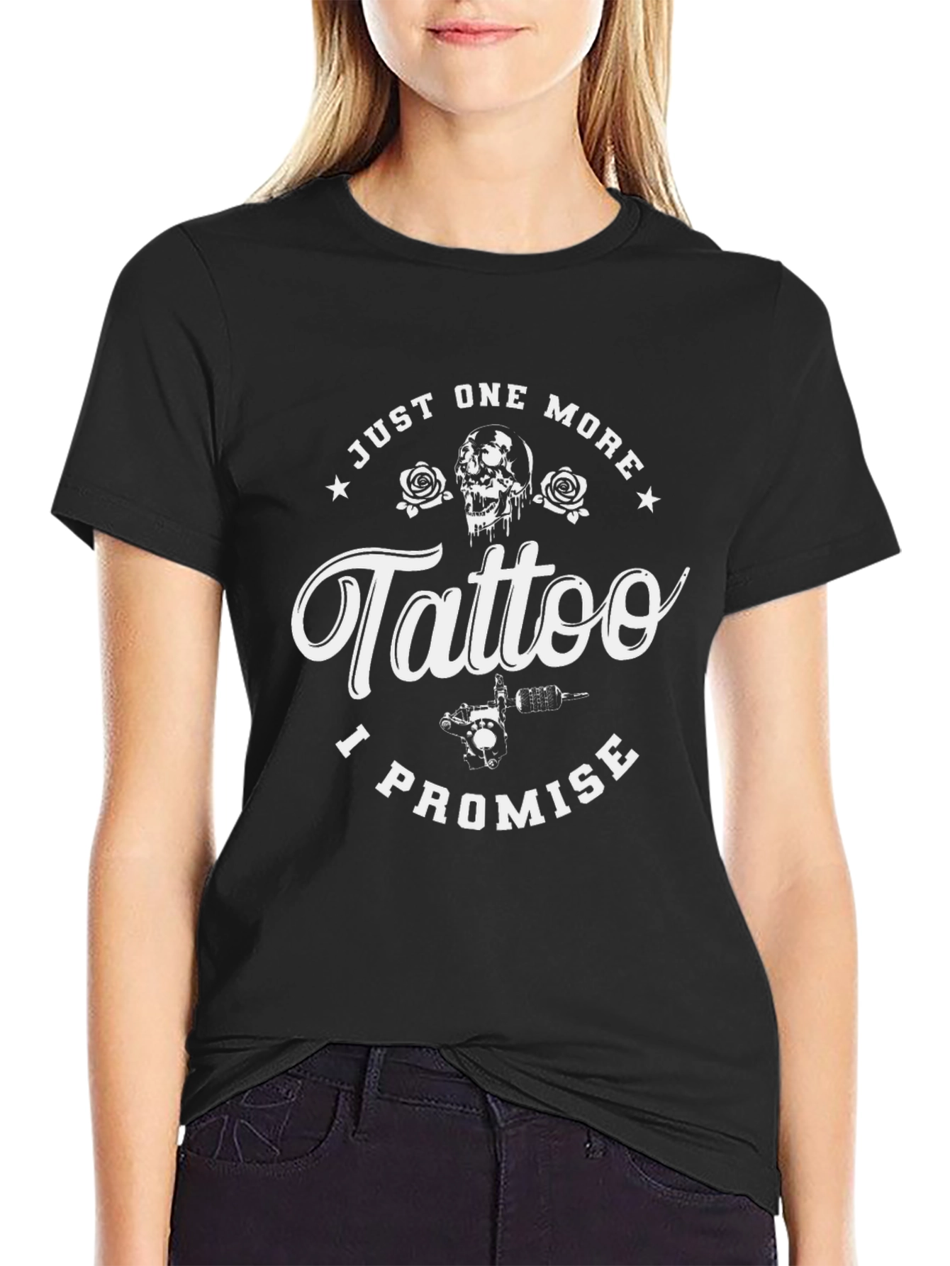 Just One More Tattoo Black Graphic Tee