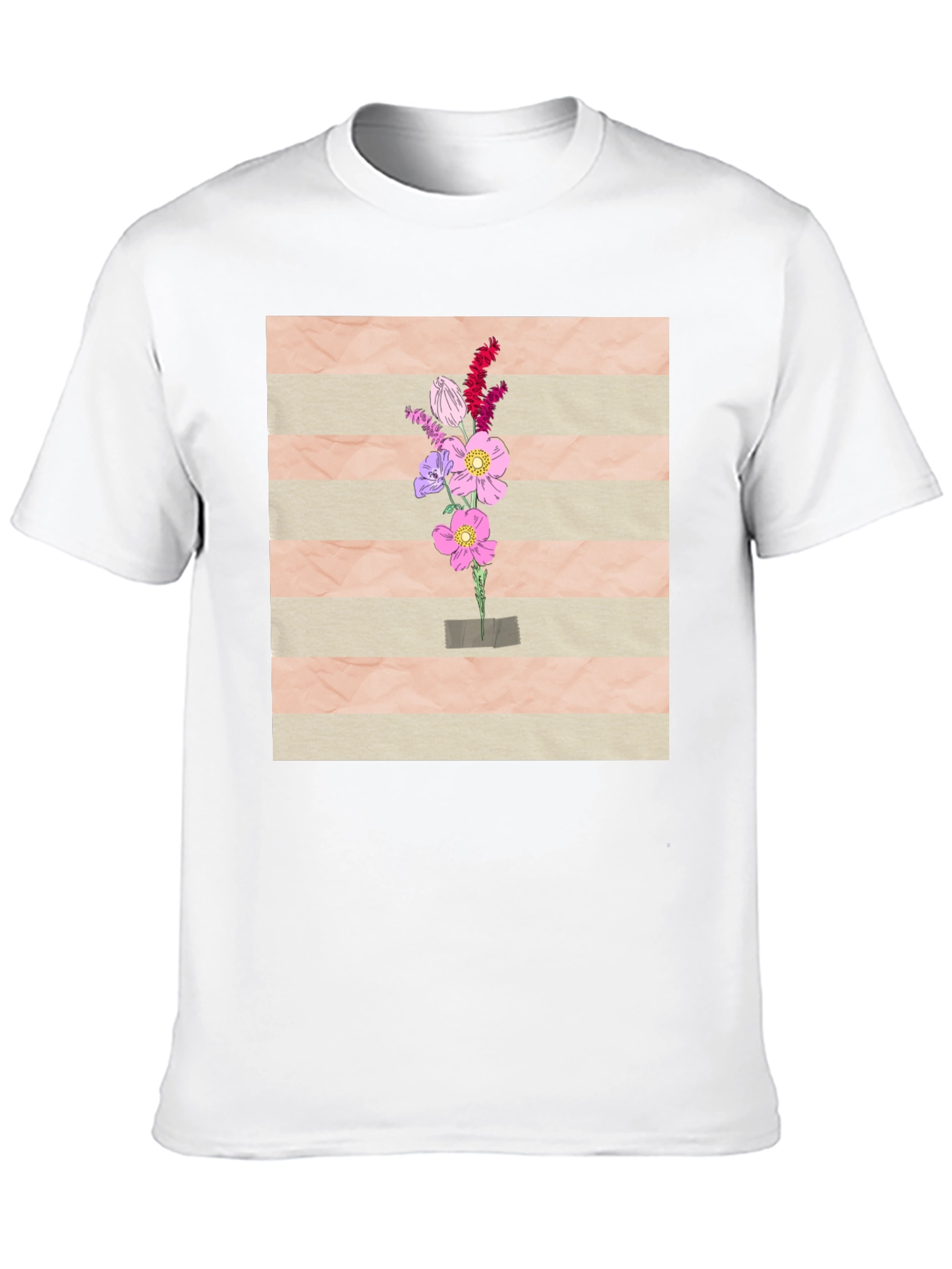 Floral Bouquet Graphic Tee - Artistic Design